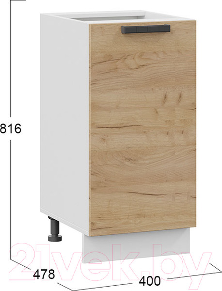 Изображение товара Шкаф-стол кухонный ТриЯ Детройт 1Н4 (белый/дуб крафт золотой)