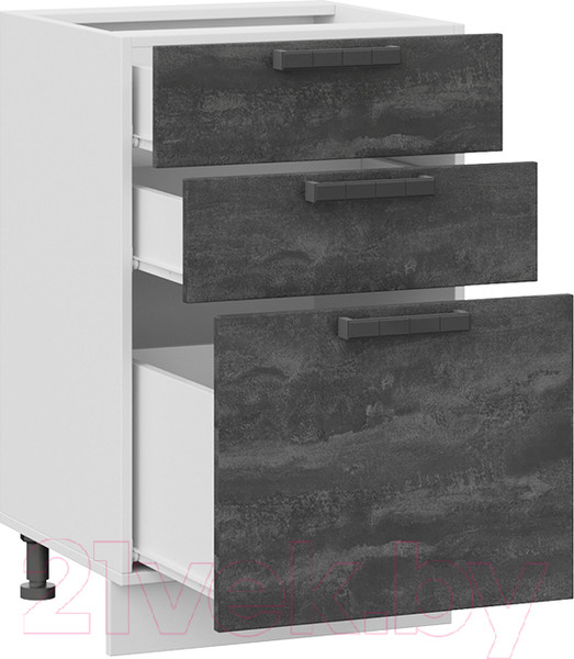 Изображение товара Шкаф-стол кухонный ТриЯ Детройт 1Н5Я3  (белый/угольный камень)