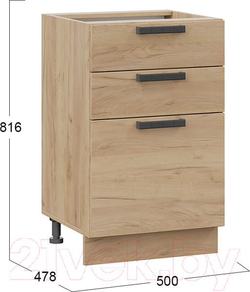 Изображение товара Шкаф-стол кухонный ТриЯ Детройт 1Н5Я3 (дуб крафт золотой)