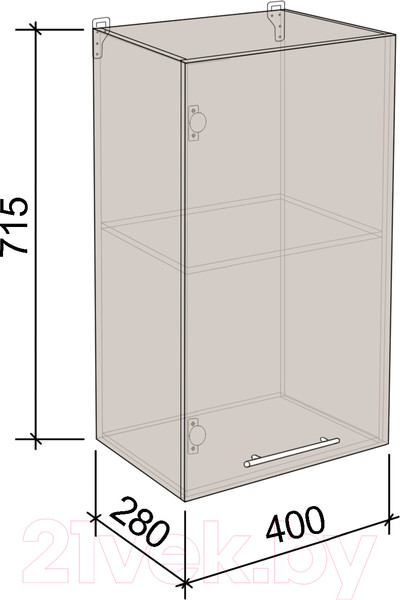 Изображение товара Шкаф навесной для кухни Артём-Мебель 400мм СН-114.26 (ДСП бетон спаркс лайт)