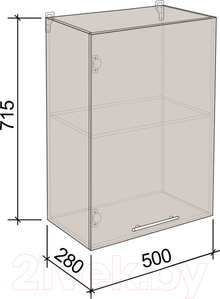 Изображение товара Шкаф навесной для кухни Артём-Мебель 500мм СН-114.27 (ДСП бетон спаркс лайт)