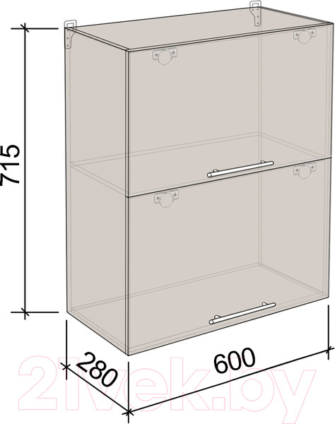 Изображение товара Шкаф навесной для кухни Артём-Мебель 600мм СН-114.33 (ДСП бетон спаркс лайт)