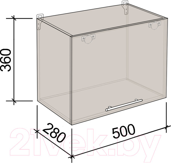 Изображение товара Шкаф под вытяжку Артём-Мебель 500мм СН-114.57 (ДСП бетон спаркс лайт)