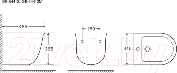 Изображение товара Биде подвесное Grossman GR-B4412M