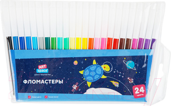 Изображение товара Фломастеры ArtSpace Космические приключения / WCP24_26865 (24шт)