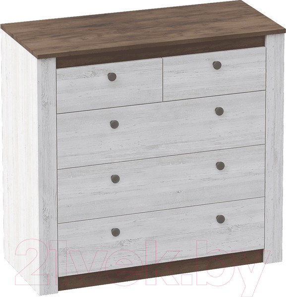 Изображение товара Комод Мебельград Даллас 5ящ (дуб винтерберг/таксония)
