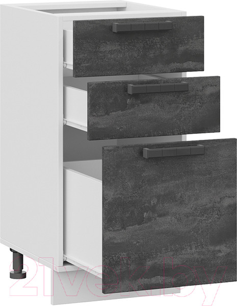 Изображение товара Шкаф-стол кухонный ТриЯ Детройт 1Н4Я3 (белый/угольный камень)