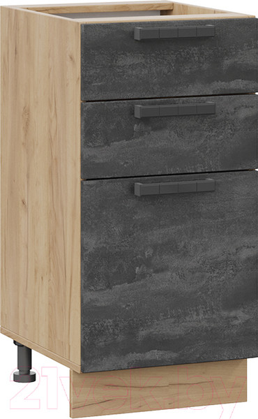 Изображение товара Шкаф-стол кухонный ТриЯ Детройт 1Н4Я3 (дуб крафт золотой/угольный камень)