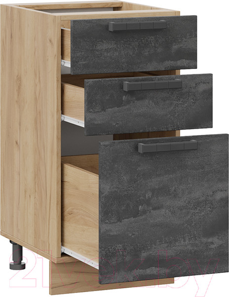 Изображение товара Шкаф-стол кухонный ТриЯ Детройт 1Н4Я3 (дуб крафт золотой/угольный камень)