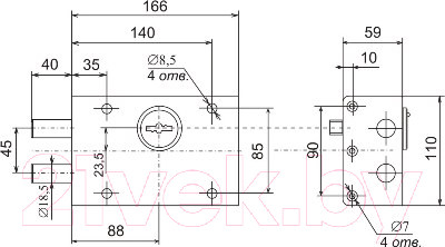 Изображение товара Замок накладной Зенит Сенат ЗНС 4-2 3кл Двухсторонний 110
