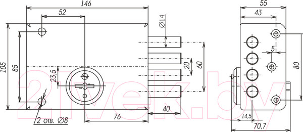 Изображение товара Замок накладной Зенит Сенат ЗНС-6 3кл 158