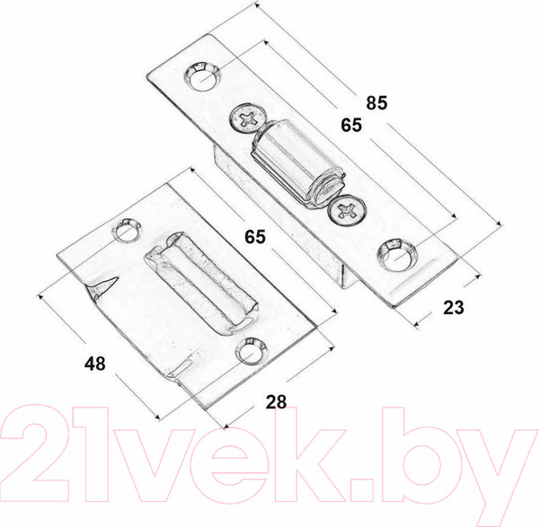 Изображение товара Защелка врезная Palidore L2 AB (бронза)