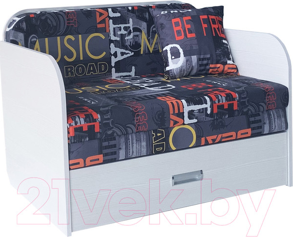 Изображение товара Диван Анмикс Кейт (ЛДСП бодега/принт Musik Grafit)