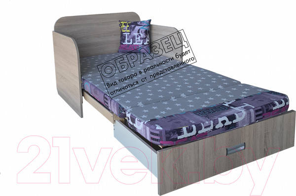 Изображение товара Диван Анмикс Кейт (ЛДСП дуб санома/принт Musik Grafit)