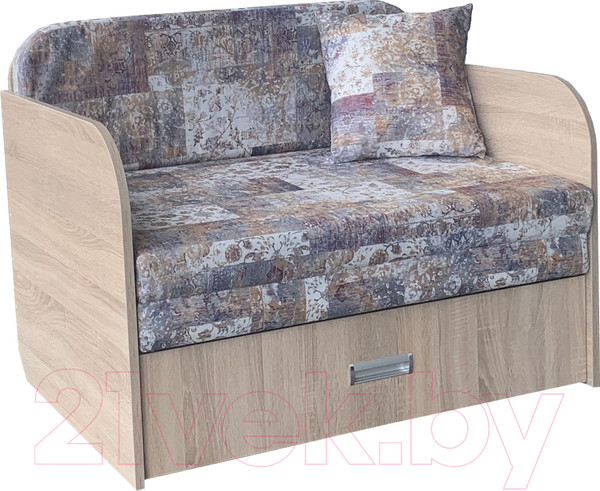 Изображение товара Диван Анмикс Кейт (ЛДСП дуб санома/принт Verdy Mocca)