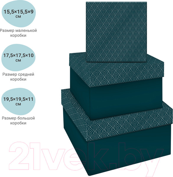 Изображение товара Набор коробок подарочных Meshu Emerald style. Top / MS_46594