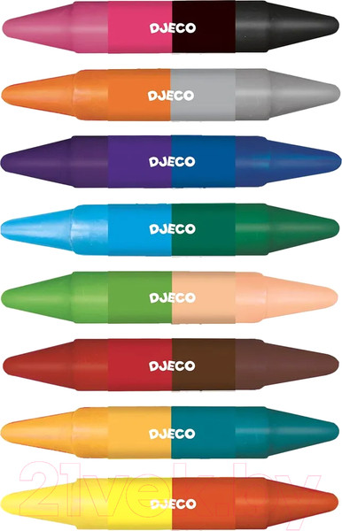 Изображение товара Восковые мелки Djeco Двойные / 08874