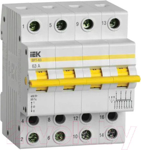 Изображение товара Выключатель-разъединитель IEK ВРТ-63 4Р 63А / MPR10-4-063