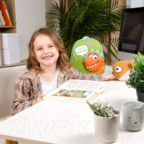 Изображение товара Детский рюкзак Grizzly RK-280-3 (салатовый/оранжевый)