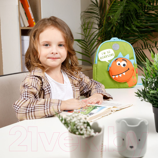 Изображение товара Детский рюкзак Grizzly RK-280-3 (салатовый/оранжевый)