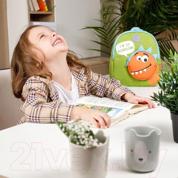 Изображение товара Детский рюкзак Grizzly RK-280-3 (салатовый/оранжевый)