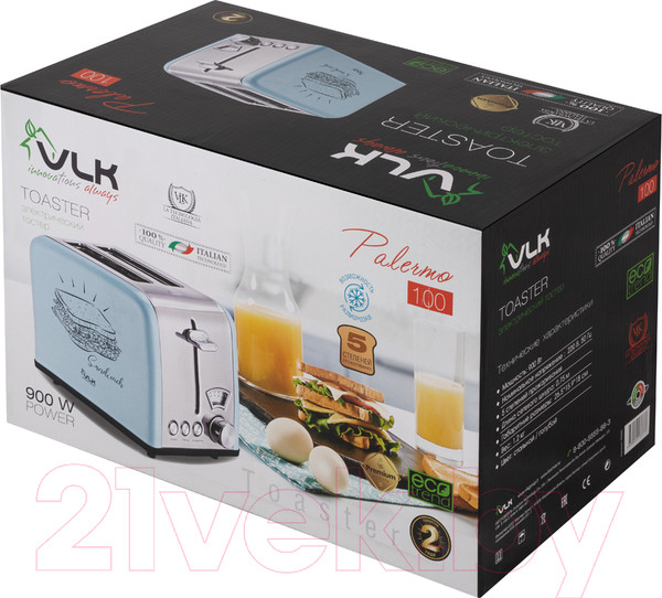 Изображение товара Тостер VLK Palermo 100 (голубой)