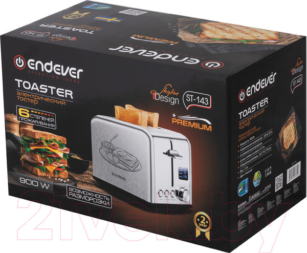 Изображение товара Тостер Endever Skyline ST-143 (серый)