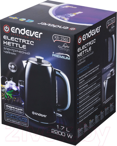 Изображение товара Электрочайник Endever Skyline KR-256S (черный)