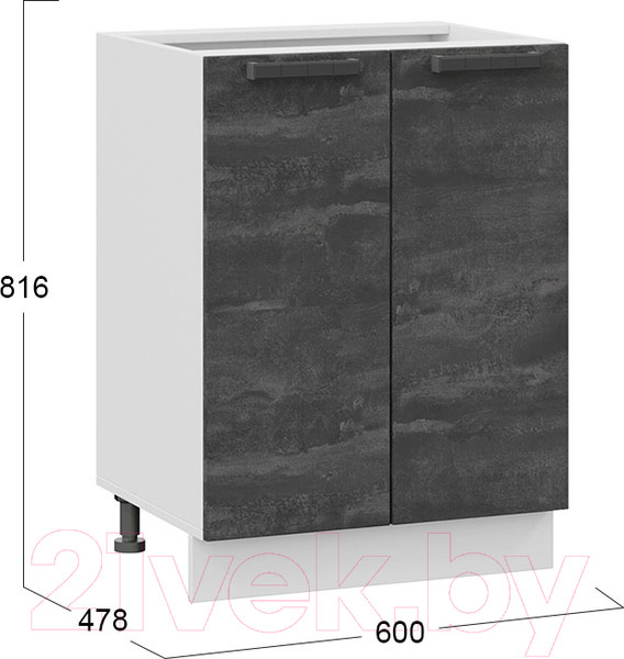 Изображение товара Шкаф-стол кухонный ТриЯ Детройт 1Н6 (белый/угольный камень)