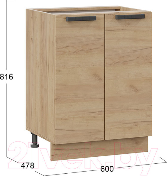 Изображение товара Шкаф-стол кухонный ТриЯ Детройт 1Н6 (дуб крафт золотой)