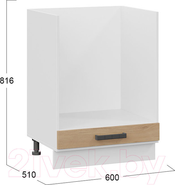 Изображение товара Шкаф под духовку ТриЯ Детройт 1Н6Б (белый/дуб крафт золотой)