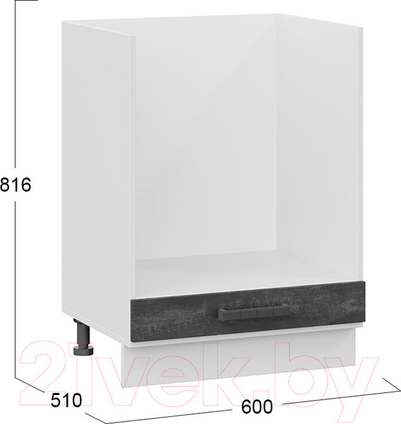 Изображение товара Шкаф под духовку ТриЯ Детройт 1Н6Б (белый/угольный камень)