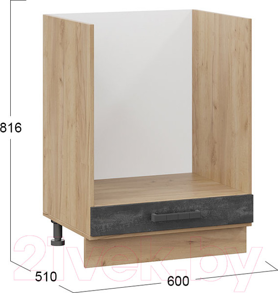 Изображение товара Шкаф под духовку ТриЯ Детройт 1Н6Б (дуб крафт золотой/угольный камень)