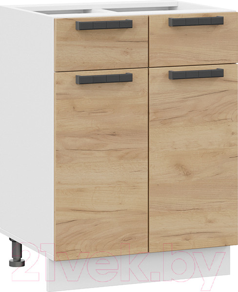 Изображение товара Шкаф-стол кухонный ТриЯ Детройт 1Н6Я1 (белый/дуб крафт золотой)