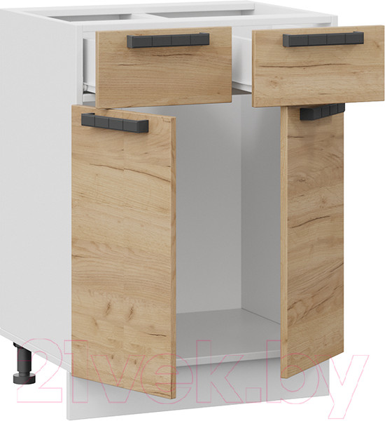 Изображение товара Шкаф-стол кухонный ТриЯ Детройт 1Н6Я1 (белый/дуб крафт золотой)