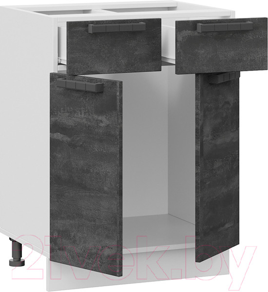 Изображение товара Шкаф-стол кухонный ТриЯ Детройт 1Н6Я1 (белый/угольный камень)