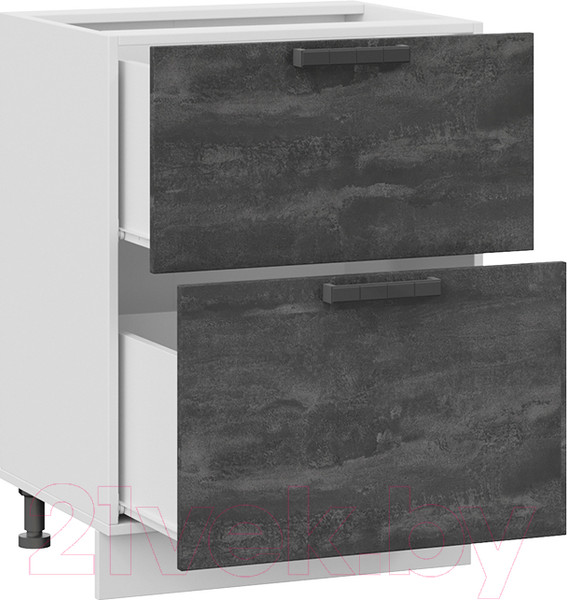 Изображение товара Шкаф-стол кухонный ТриЯ Детройт 1Н6Я2 (белый/угольный камень)