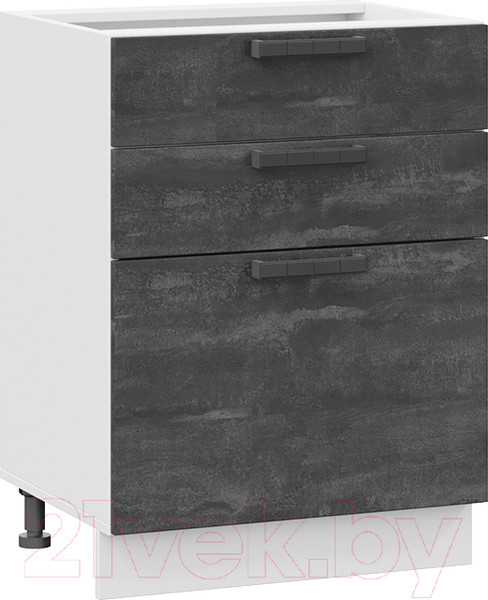 Изображение товара Шкаф-стол кухонный ТриЯ Детройт 1Н6Я3 (белый/угольный камень)
