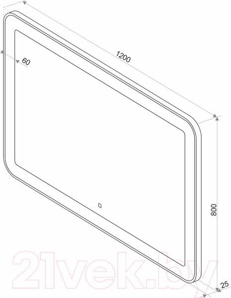 Изображение товара Зеркало Континент Velvette Led 120x70