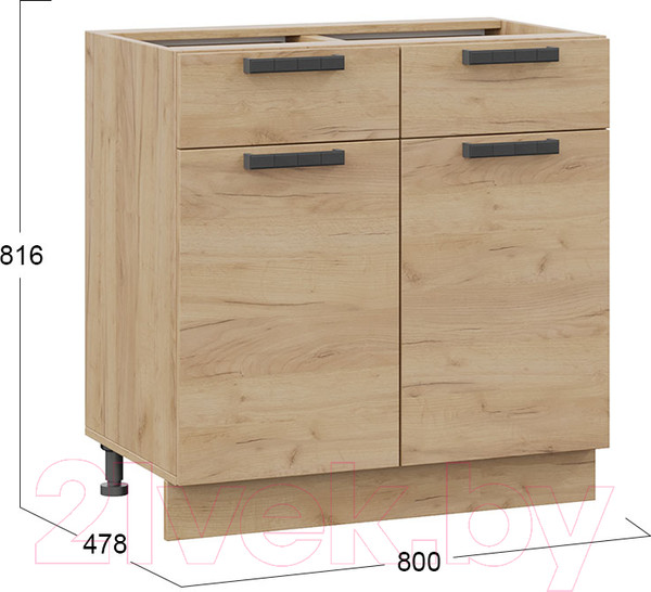 Изображение товара Шкаф-стол кухонный ТриЯ Детройт 1Н8Я1 (дуб крафт золотой)