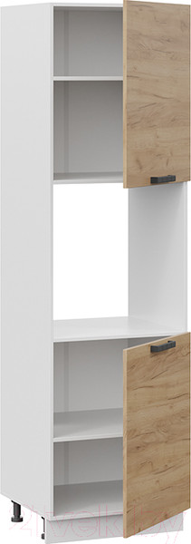 Изображение товара Шкаф-пенал кухонный ТриЯ Детройт 1П6 (белый/дуб крафт золотой)