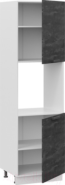 Изображение товара Шкаф-пенал кухонный ТриЯ Детройт 1П6 (белый/угольный камень)