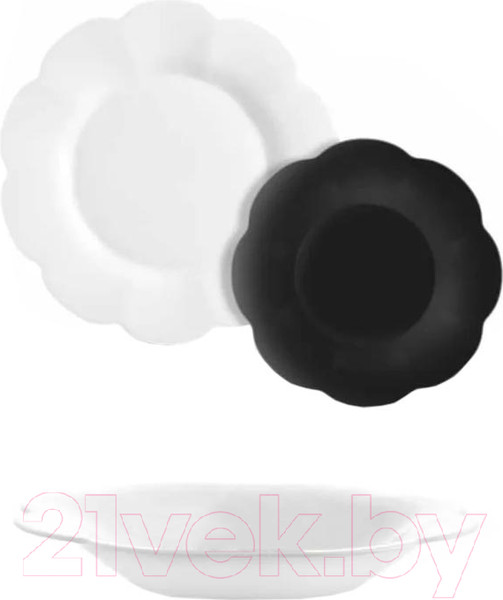 Изображение товара Набор тарелок Luminarc Flore Opal&Black V0400 (18шт)
