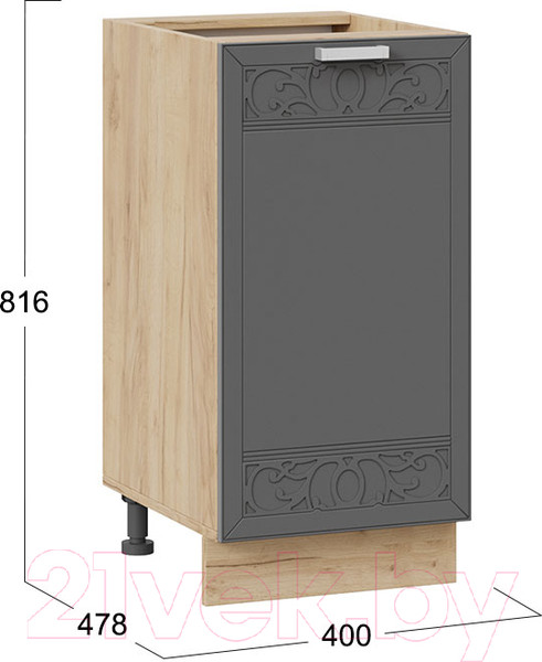 Изображение товара Шкаф-стол кухонный ТриЯ Долорес 1Н4  (дуб крафт золотой/титан)