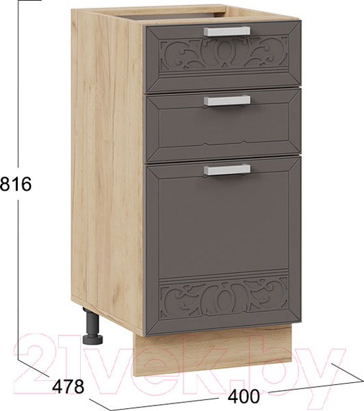 Изображение товара Шкаф-стол кухонный ТриЯ Долорес 1Н4Я3 (дуб крафт золотой/муссон)