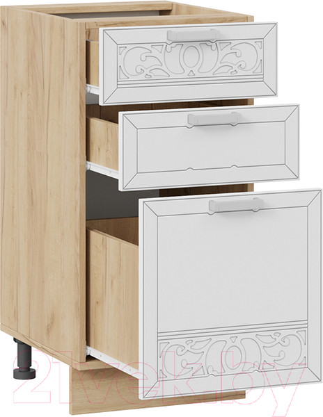 Изображение товара Шкаф-стол кухонный ТриЯ Долорес 1Н4Я3 (дуб крафт золотой/сноу)