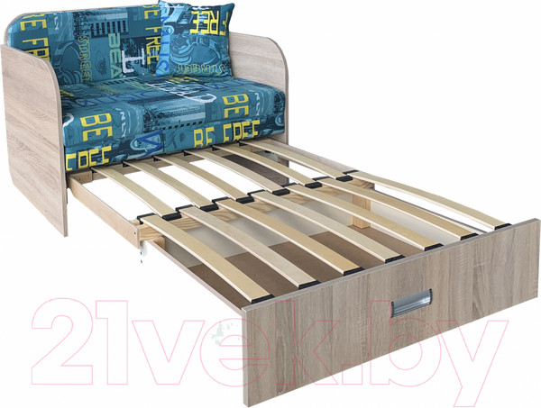 Изображение товара Диван Анмикс Кейт (ЛДСП дуб санома/принт Musik Azure)