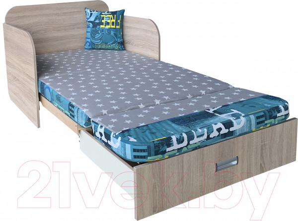 Изображение товара Диван Анмикс Кейт (ЛДСП дуб санома/принт Musik Azure)