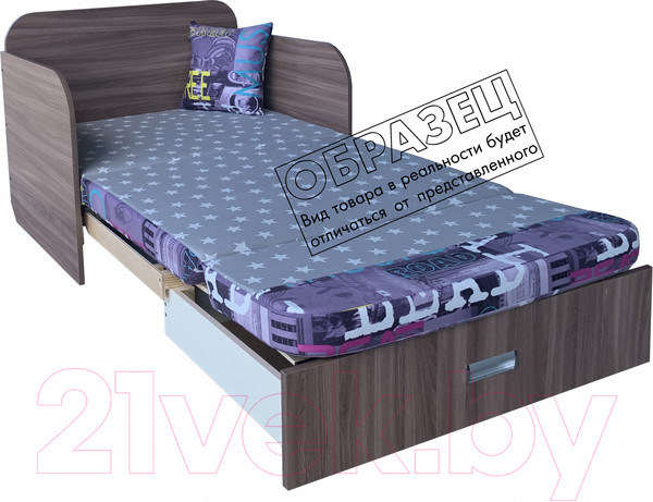 Изображение товара Диван Анмикс Кейт (ЛДСП ясень шимо темный/принт Musik Grafit)