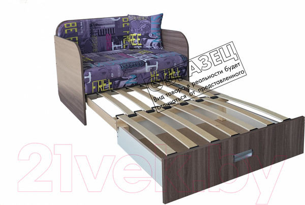 Изображение товара Диван Анмикс Кейт (ЛДСП ясень шимо темный/принт Inkanto Vision)